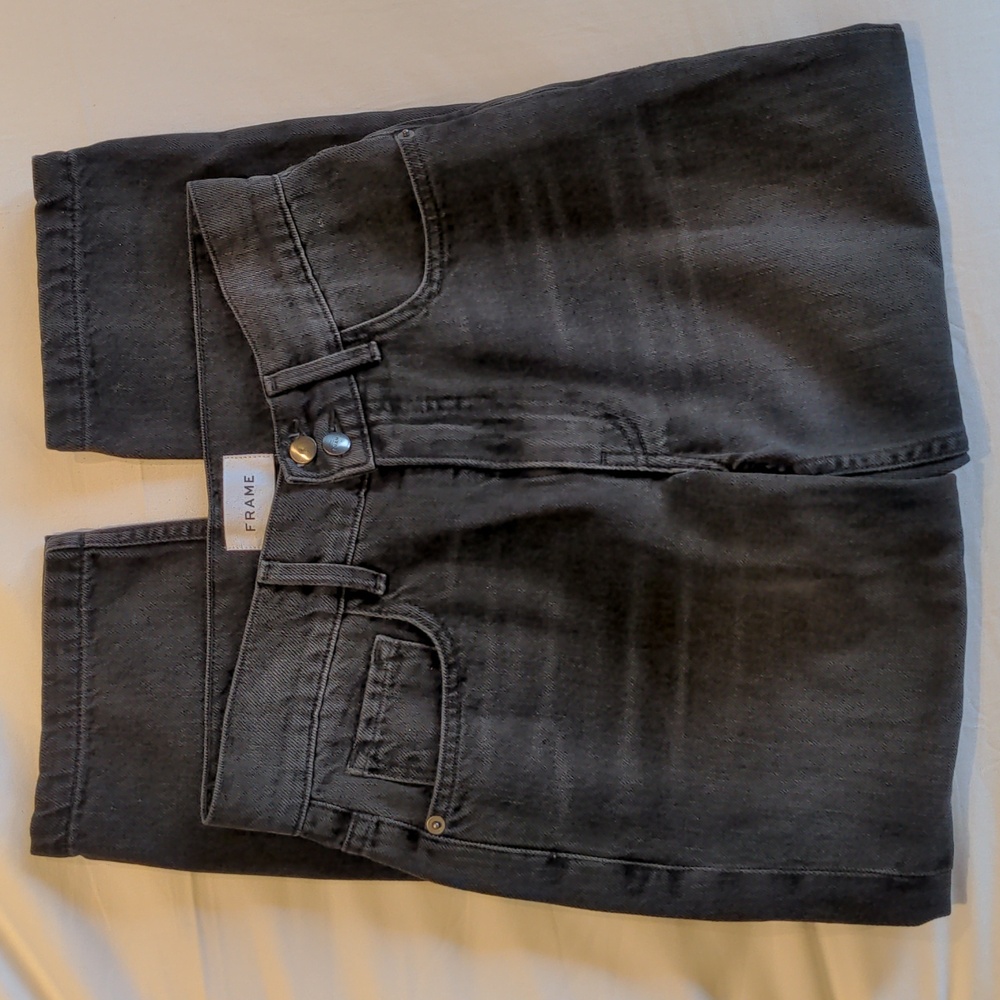 2. Frame Denim Sylvie Heritage Pixie Cotton Black Jeans Size 26